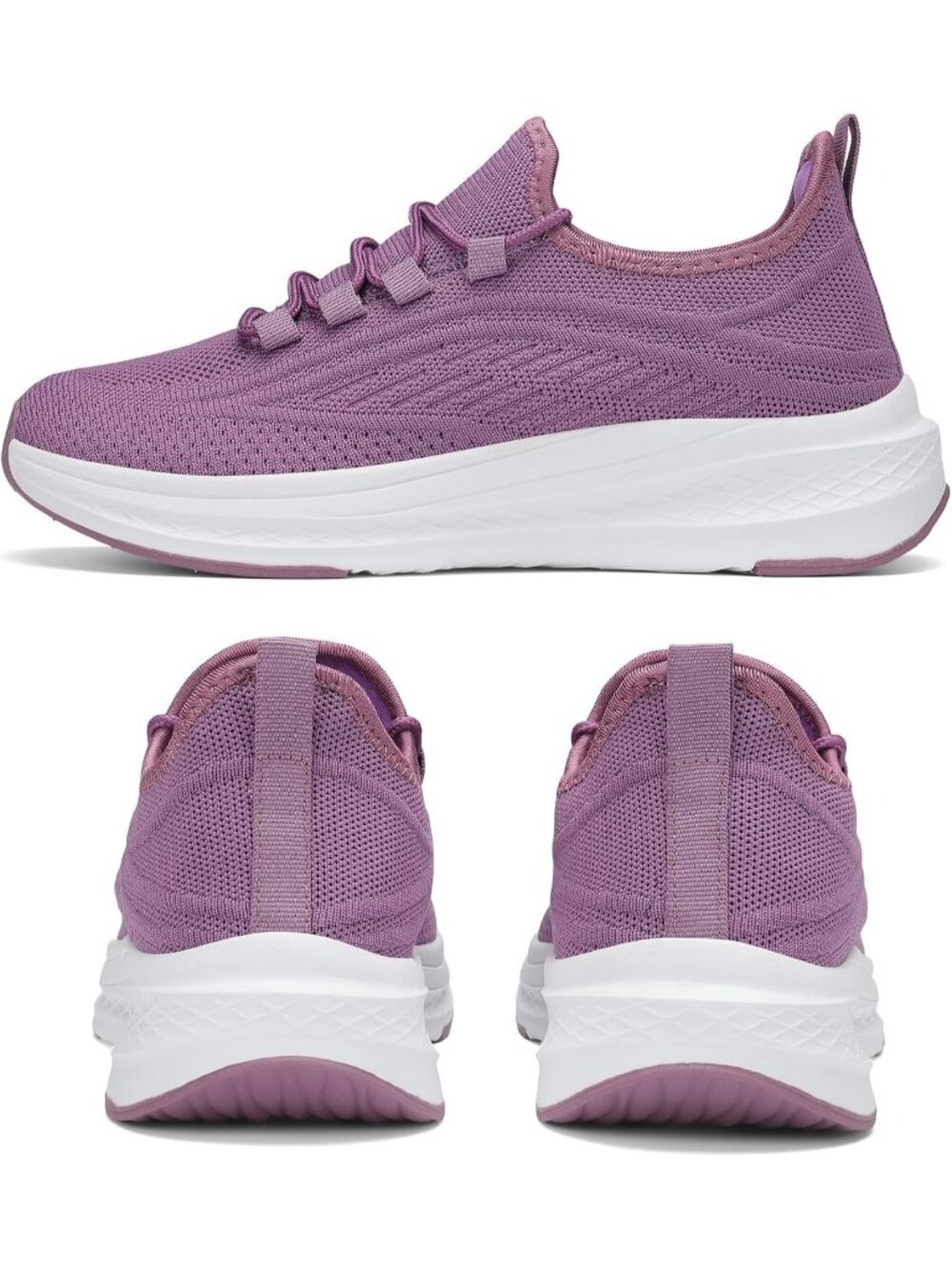 Women's Purple Breathable Lightweight Walking Non Slip Fashion Casual Sneaker - Picture 2 of 6